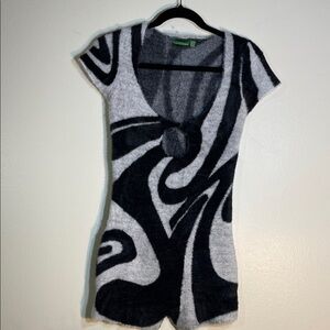 NWOT Jaded London Fuzzy Knit Mini Dress Cutout Swirl S